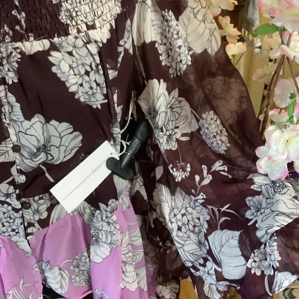LOWEST🌺 NWT live for truth 1X BOHO FLORAL HIGH LOW TUNIC TOP - Picture 6 of 11